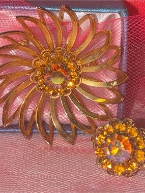 ✨ SARAH COVENTRY "AMBER BLOSSOM" VINTAGE 1960s SET ✨